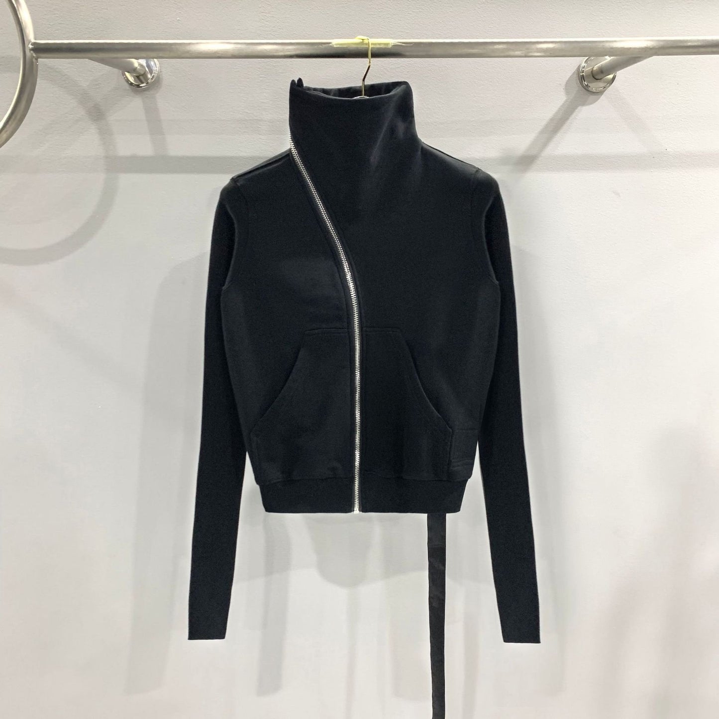 Dark Style Women's Turtleneck Sweater Coat with Zipper