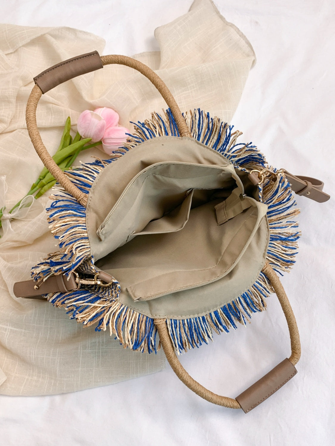 Handmade Rope Woven Straw Handbag