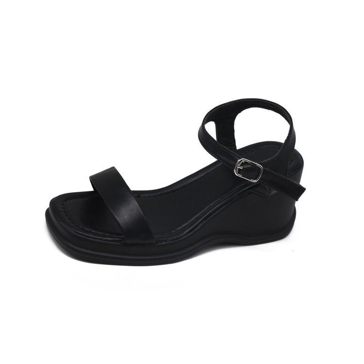 Platform Wedge Women Sandals Shoes. Square Toe Open Toe