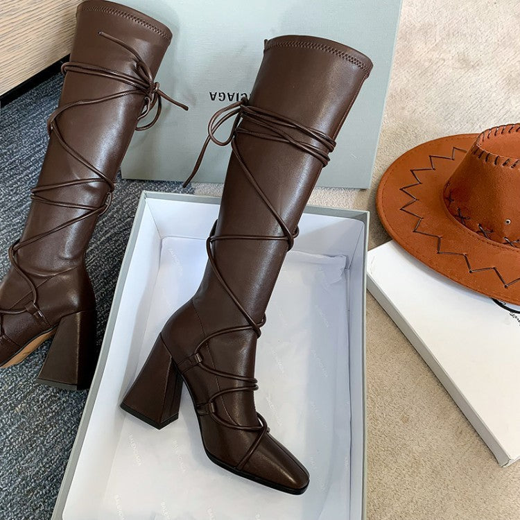 Knee Thick High Heel Boots