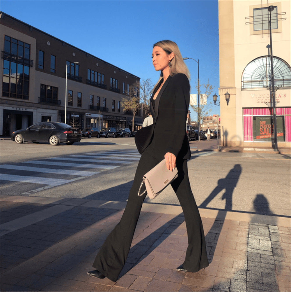 High Waist Casual Flared Ladies Professional Pants