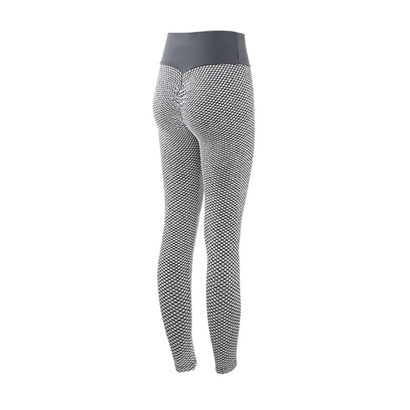 Plaid Seamless High Waist Fitness Yoga Pants. Breathable Gym Leggings