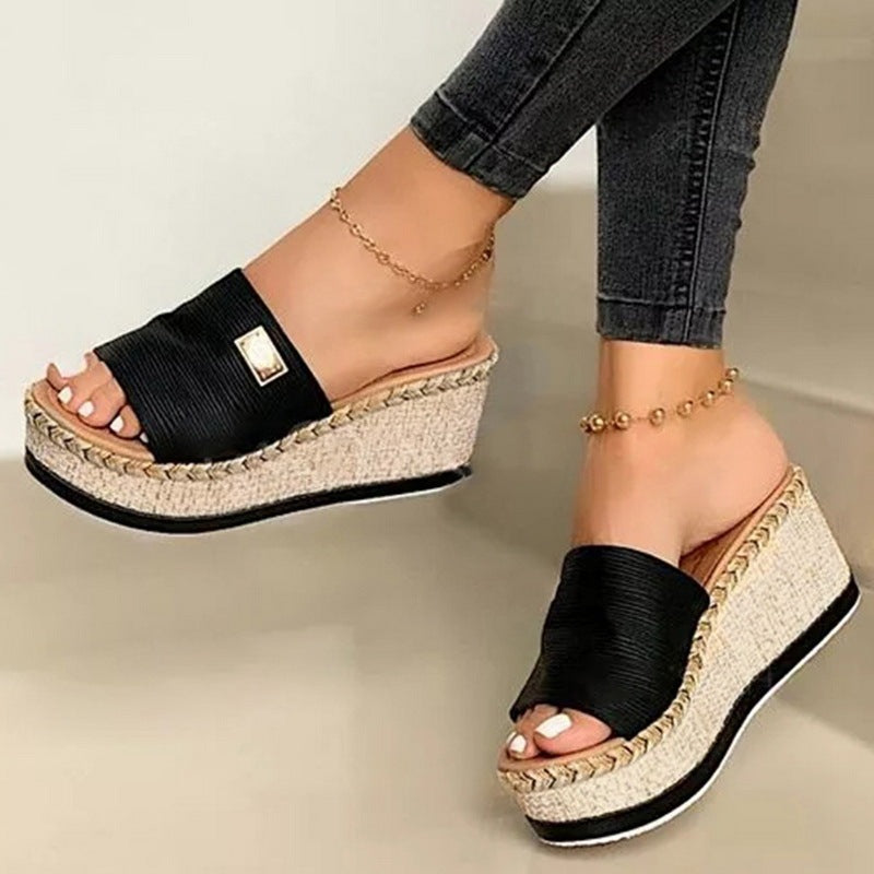 Platform sandals wedge fashion heels