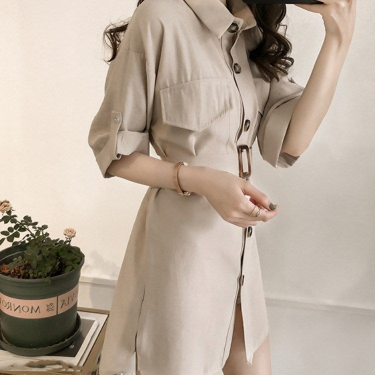 Women's short sleeve mid-length shirt