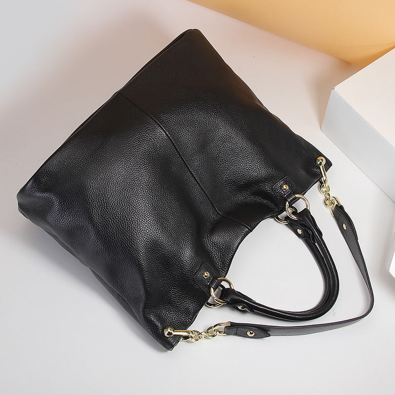 High-grade first layer cowhide leather handbags. Shoulder slung tote bag