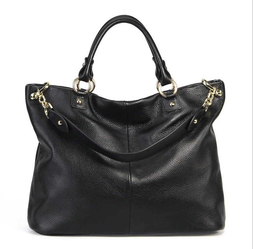 High-grade first layer cowhide leather handbags. Shoulder slung tote bag