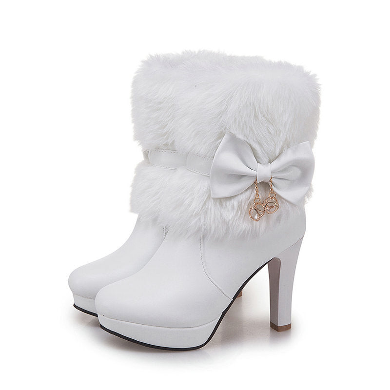 Sweet Princess Autumn And Winter Short Snow Women Boots