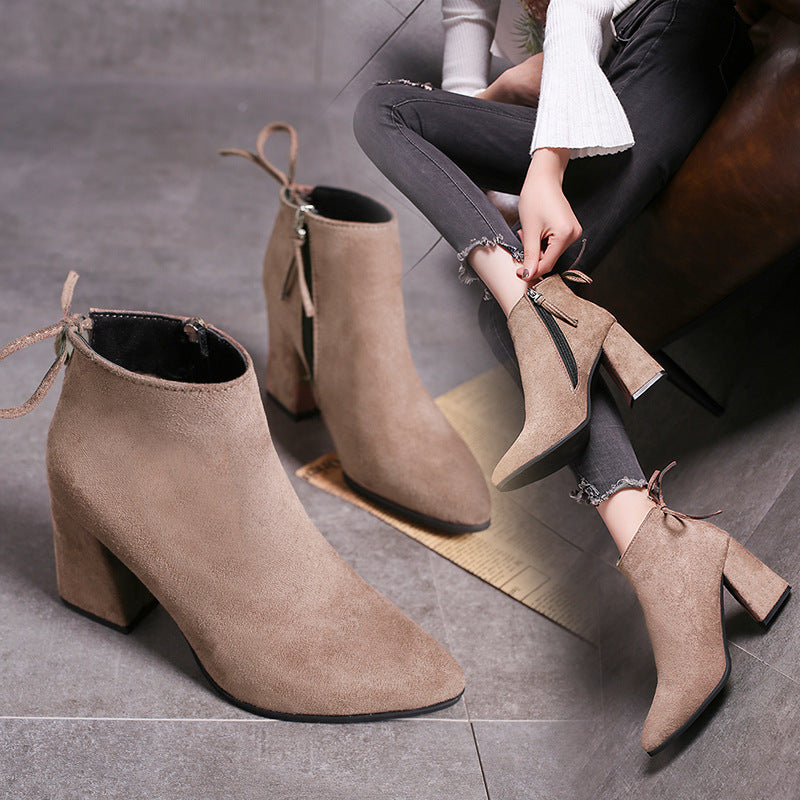 European And American Martin Boots. Pointed High Heels