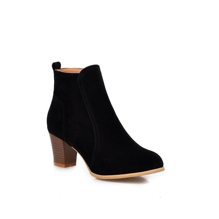 Short Women Mid Thick Heel Martin Boots
