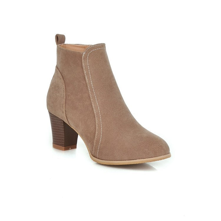 Short Women Mid Thick Heel Martin Boots