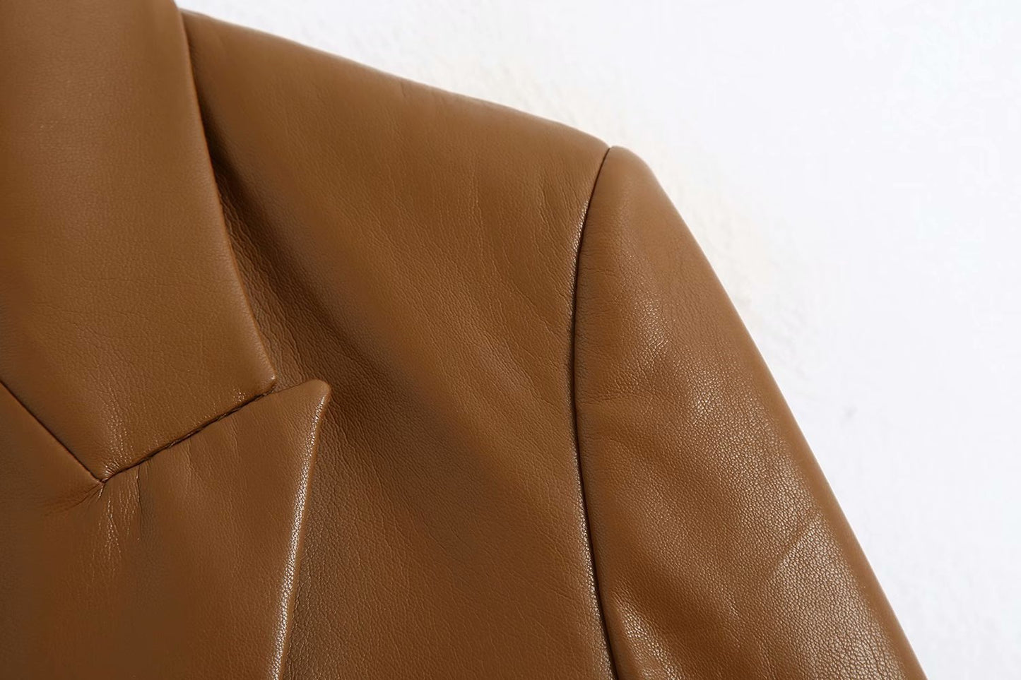 Pu Imitation Leather Suit Jacket