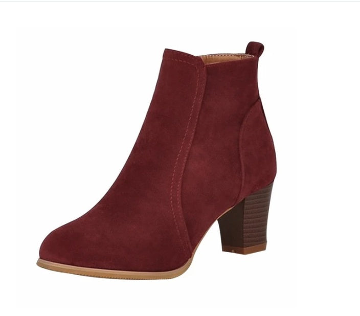 Short Women Mid Thick Heel Martin Boots