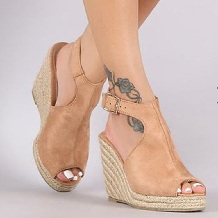 Women Peep Toe Platform Sandals. Spartan Summer high heels Wedges.