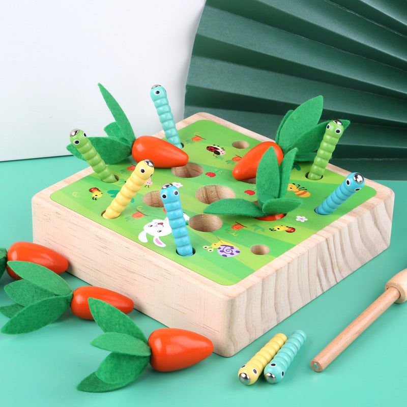 Children's Early Education Wooden Pull Carrot Puzzle Game