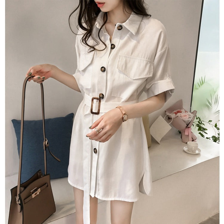 Women's short sleeve mid-length shirt