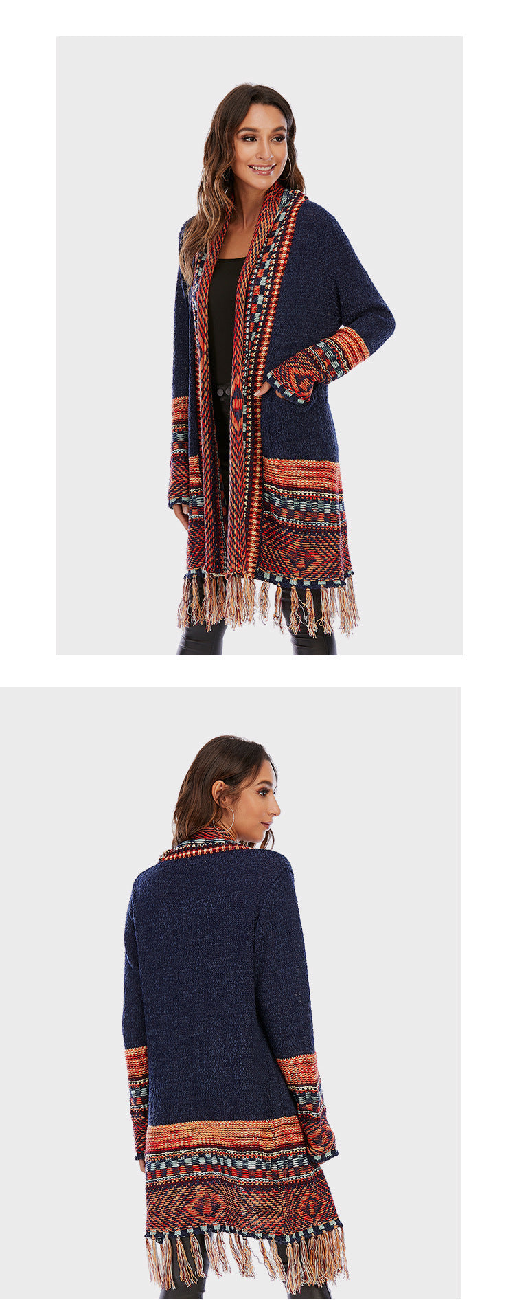 Retro Ethnic Style Tassel Sweaters Coat