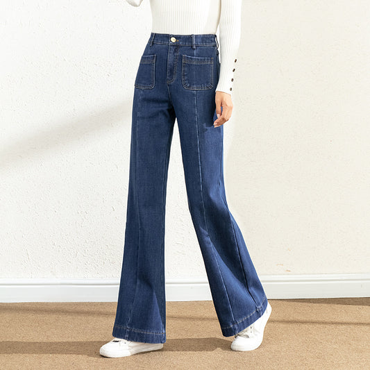 Women's High Waist Flared Jeans Wide Leg Pants