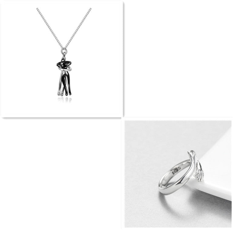 Love Hug Necklace Unisex Men Women Couple Clavicle Chain. Valentines Day Lover Gift
