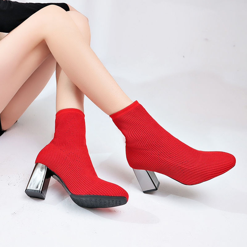 Elastic women high heels boots