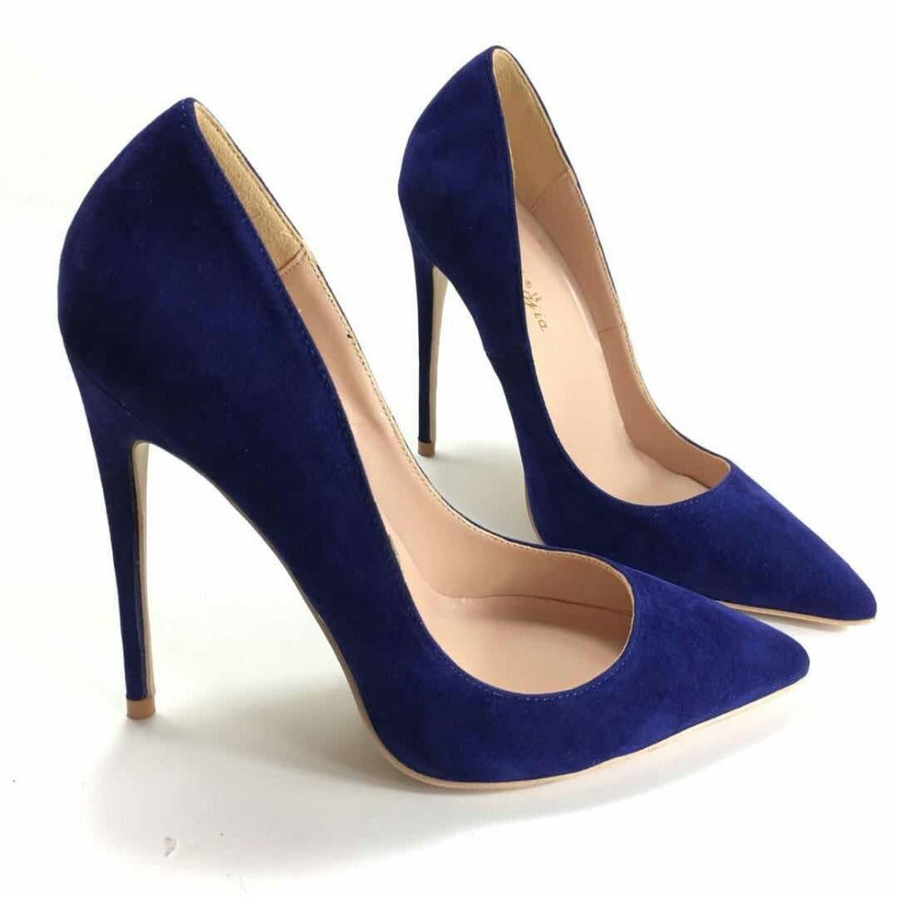 Suede stiletto high heels