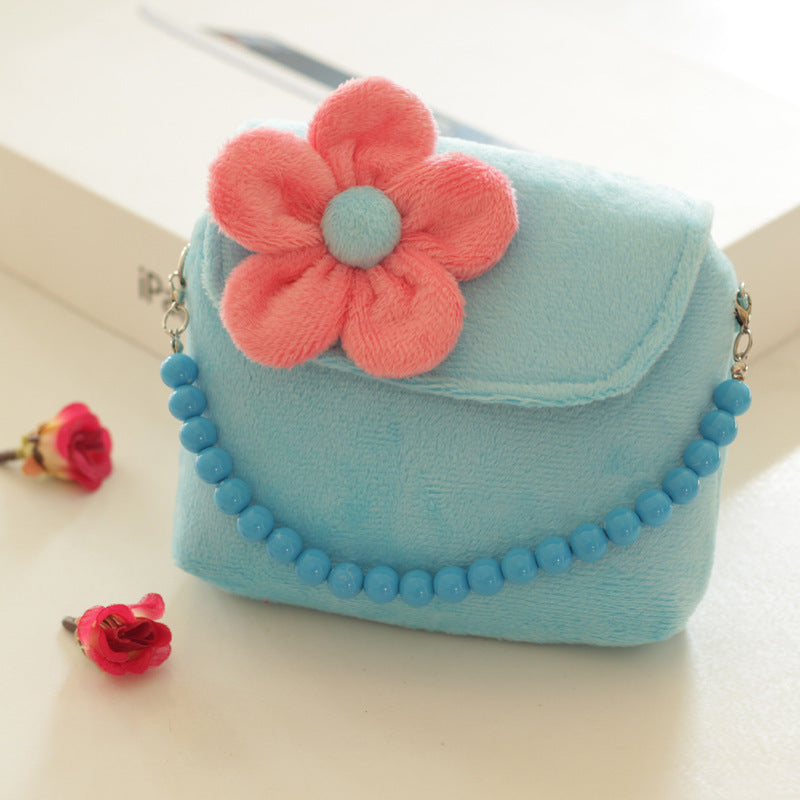 Children's cute flower bead chain hand bag/ baby purse