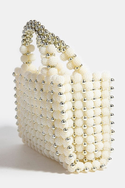French niche bayberry ball hand-woven, beaded pearl ,dinner handbag