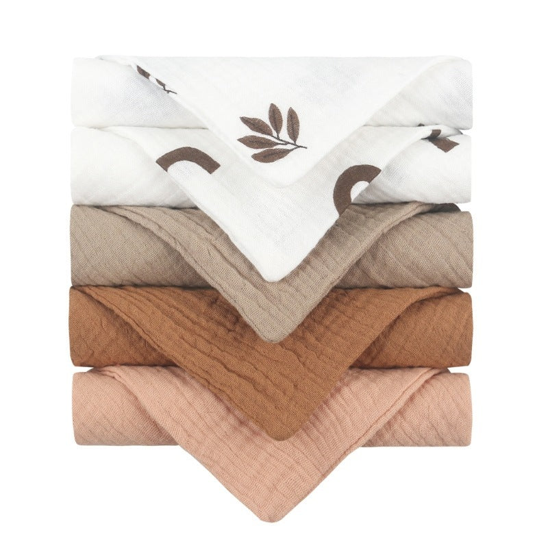 5-piece Baby Towel Plain Cotton Face Towel