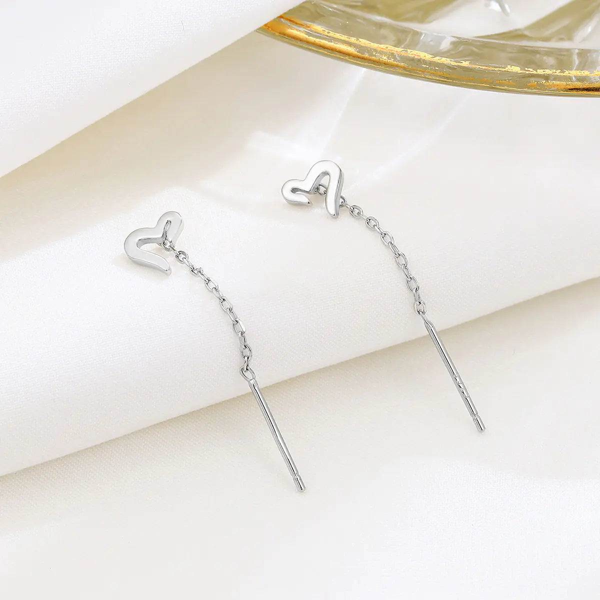 S925 Silver Minimalist Heart Earrings for Women