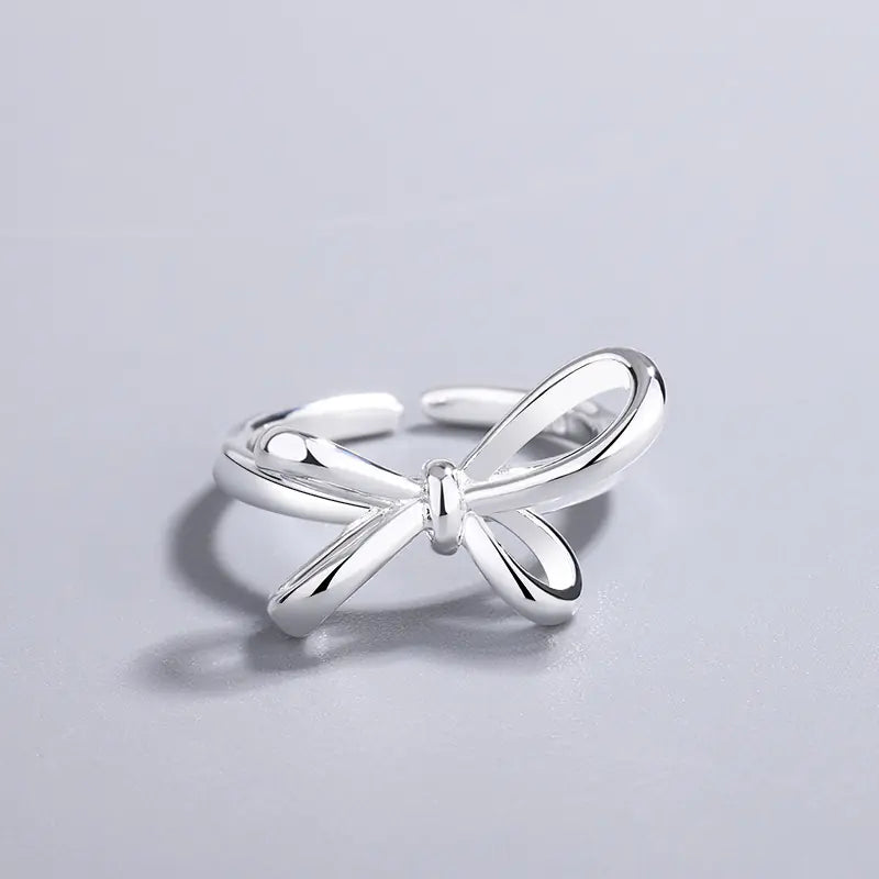 Geometric Bow Ring for Women - Hong Kong Style Jewelry