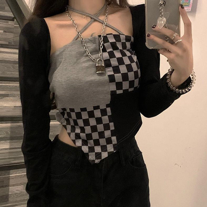 Plus Size Women's Cropped Tank Top with Strap Design