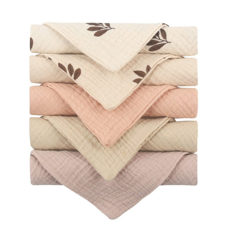 5-piece Baby Towel Plain Cotton Face Towel