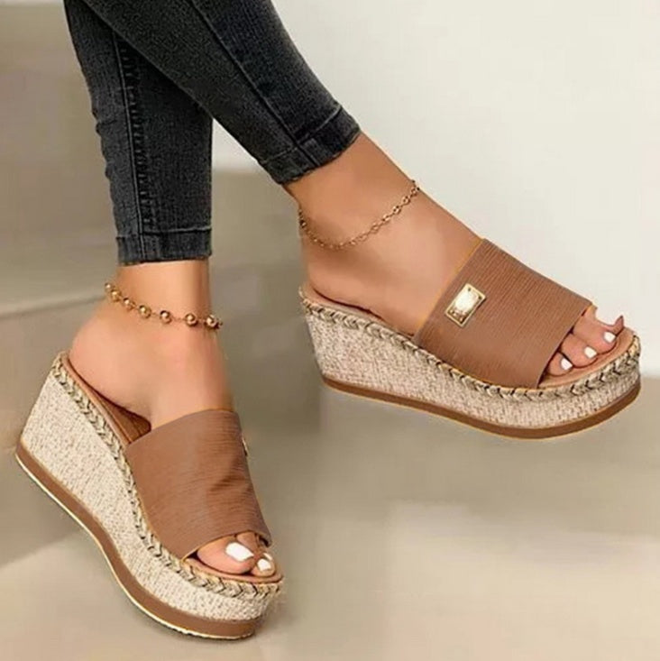 Platform sandals wedge fashion heels
