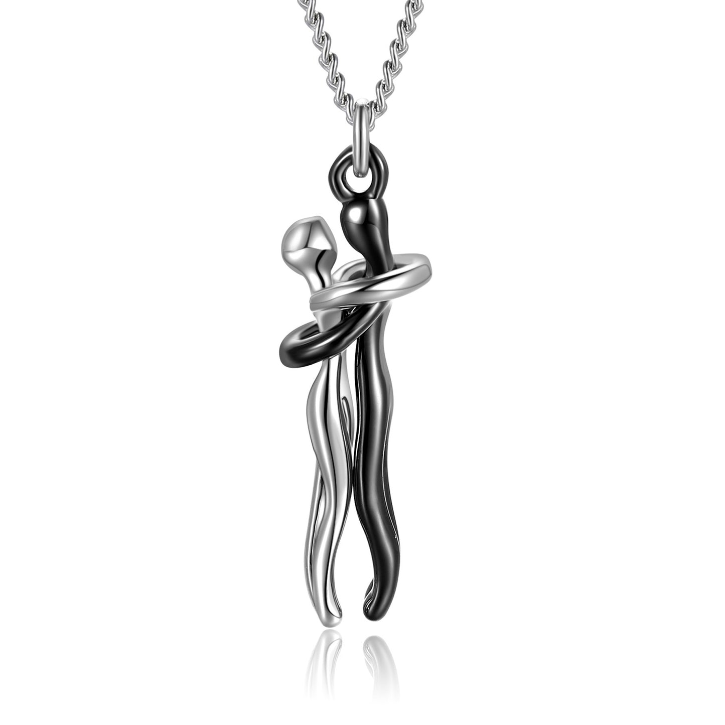 Love Hug Necklace Unisex Men Women Couple Clavicle Chain. Valentines Day Lover Gift
