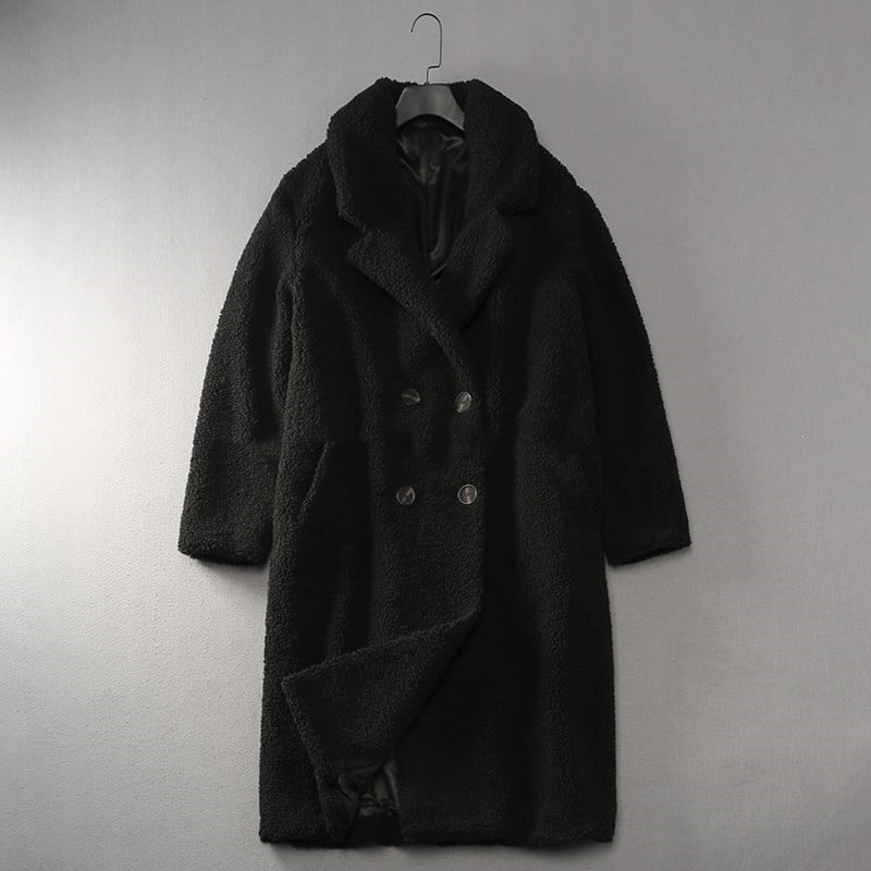 Women's Loose Lapel Long Soft Teddy Coat Jacket