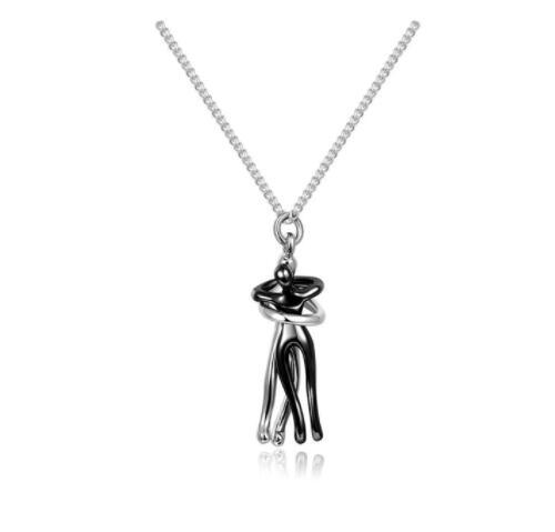 Love Hug Necklace Unisex Men Women Couple Clavicle Chain. Valentines Day Lover Gift