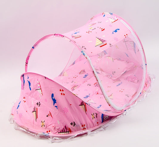 Foldable  Baby Bed Net With Pillow. 2pieces Set