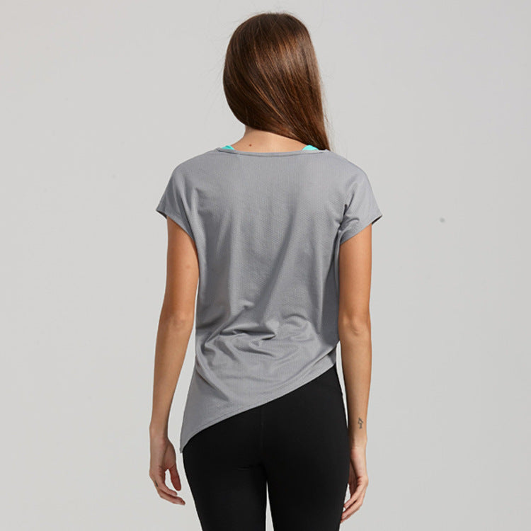 Loose breathable jacquard mesh casual sports t-shirt