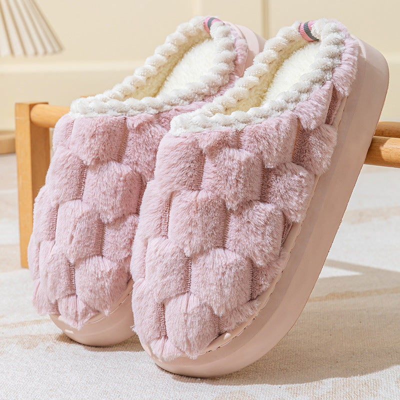Women's Indoor Non-slip Thick Bottom Warm Cotton Slippers