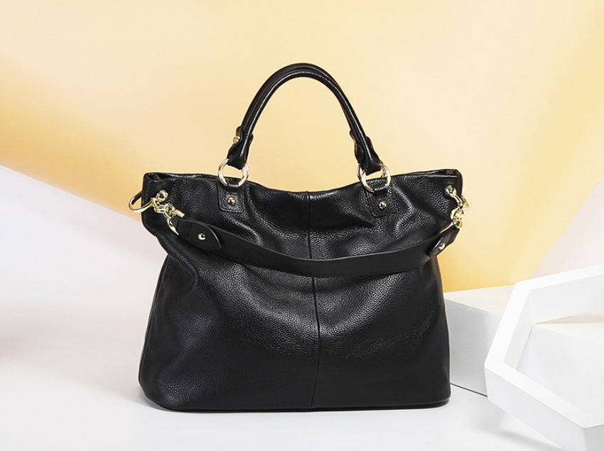 High-grade first layer cowhide leather handbags. Shoulder slung tote bag