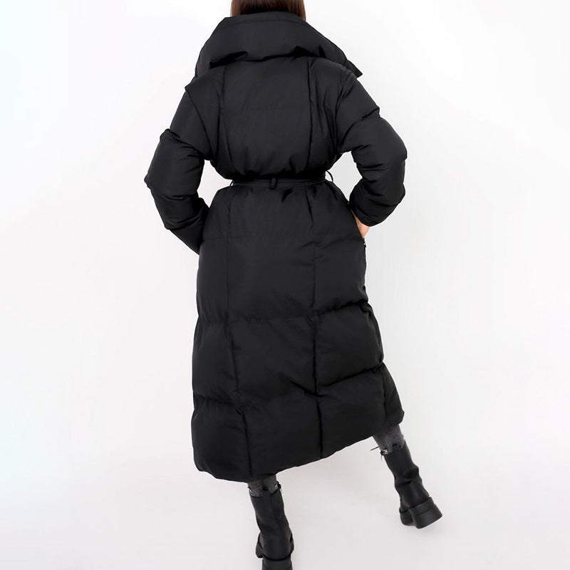 Malina Thick Loose Parkas. Solid Covered Coat