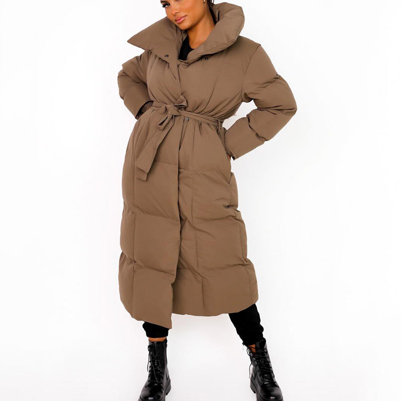 Malina Thick Loose Parkas. Solid Covered Coat