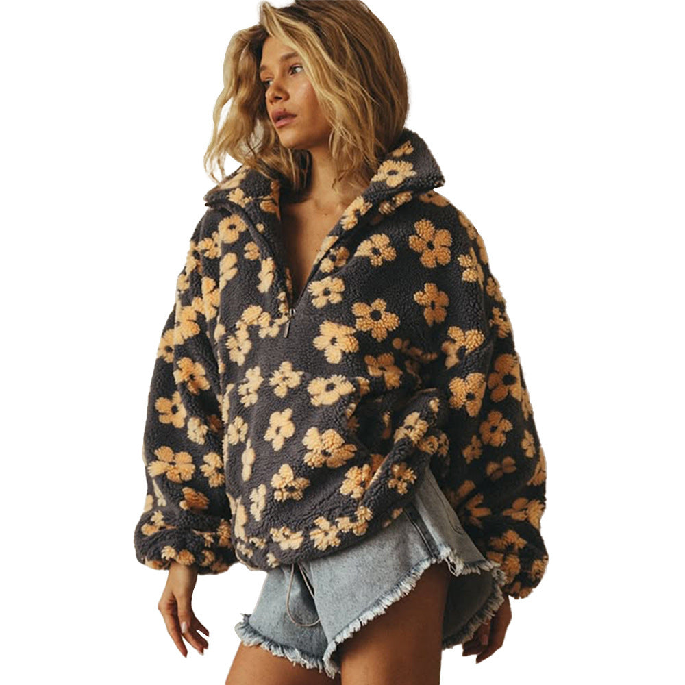 Polyester Warm Furry Coat Women