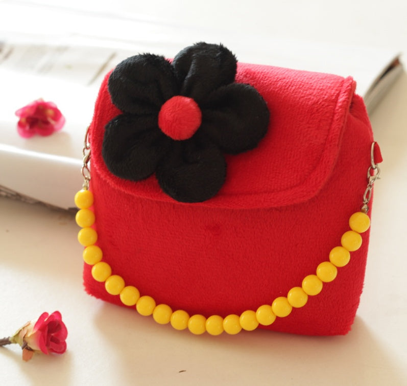 Children's cute flower bead chain hand bag/ baby purse