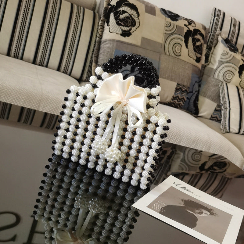 French niche bayberry ball hand-woven, beaded pearl ,dinner handbag