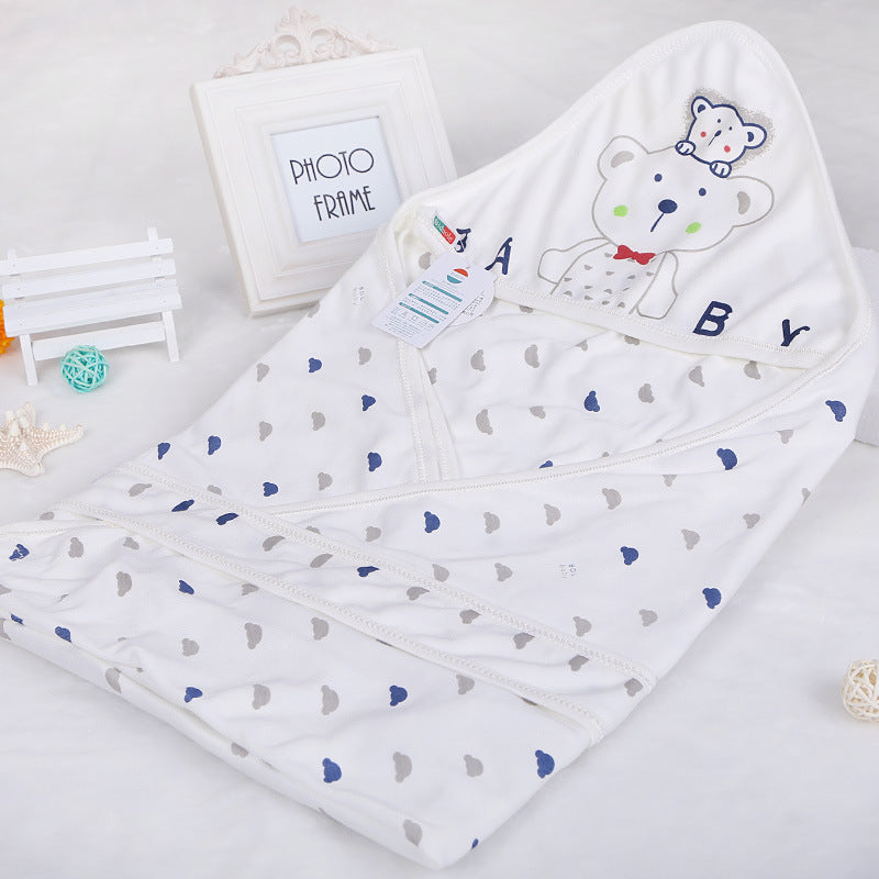 Baby Swaddle Blanket Newborn Cotton Printed Autumn Spring Soft Bedding Sleeping Bag Quilt