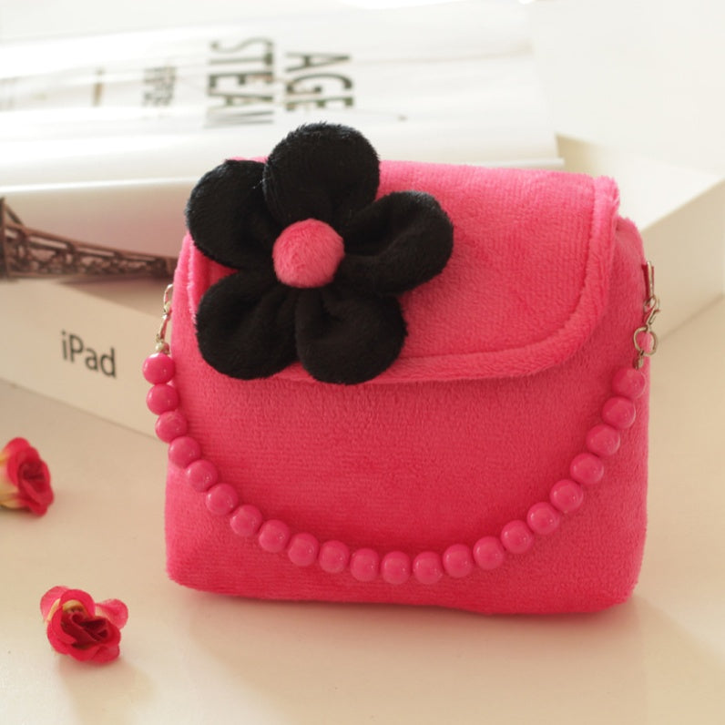 Children's cute flower bead chain hand bag/ baby purse