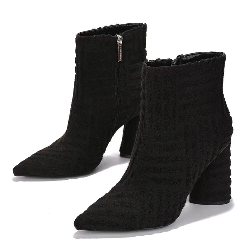Women Fashion Pionted Toe Heel Boots Shoes