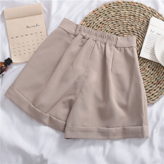 High waist wide leg loose shorts