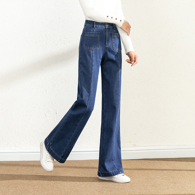 Women's High Waist Flared Jeans Wide Leg Pants