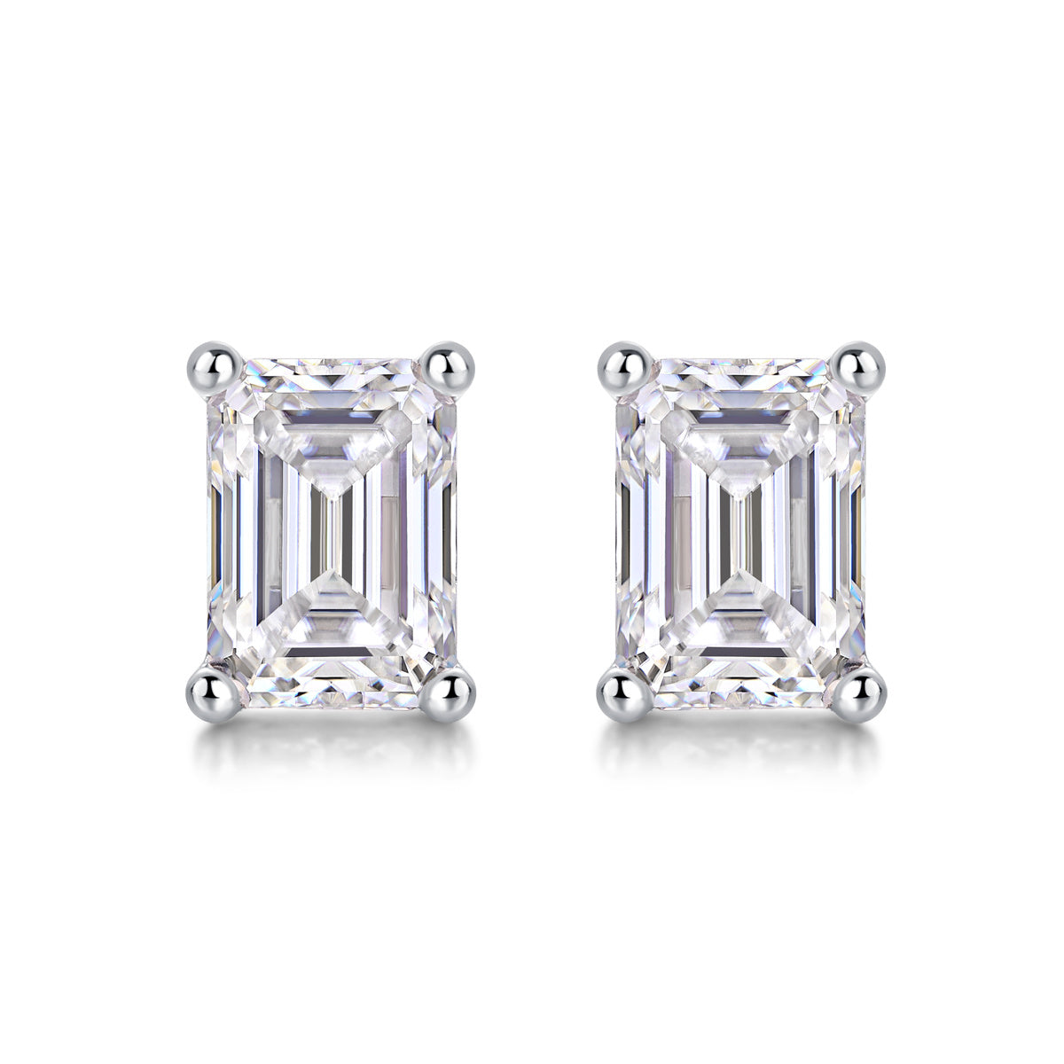 Sink Into Luxury Fashion Diamond Earrings. Studs Set With Mosan Diamond Silver Ornaments